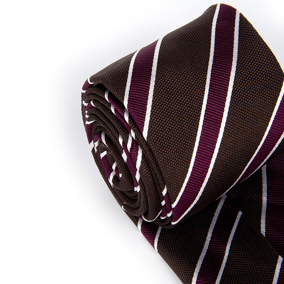 BEYMEN COLLECTION PURPLE, WHITE STRIPED TIE | MENS - Picture 3 of 4